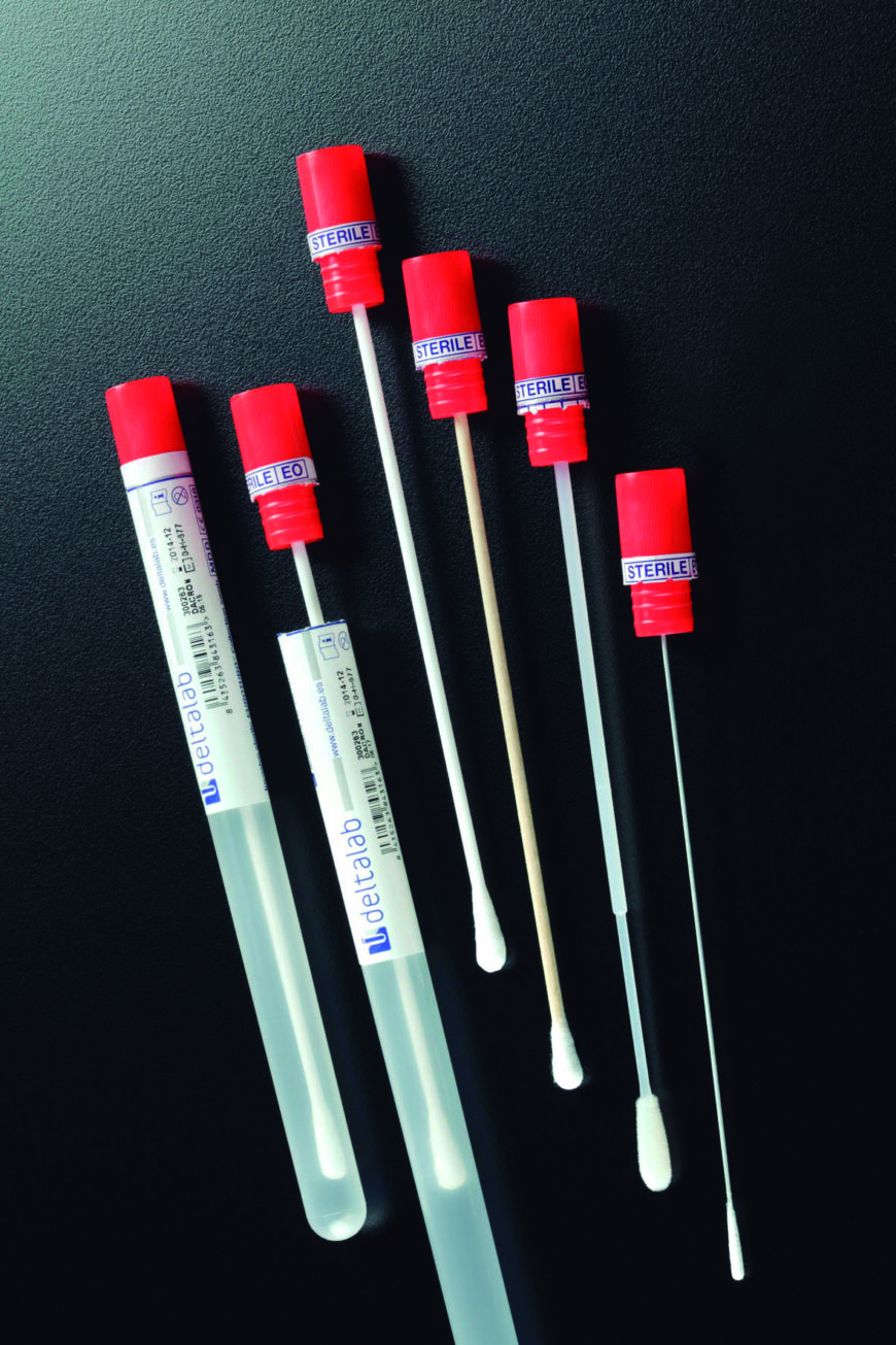 Зонд-тампон (полістирол, дакрон) стерильний в пробірці 13Х165 мм з корком